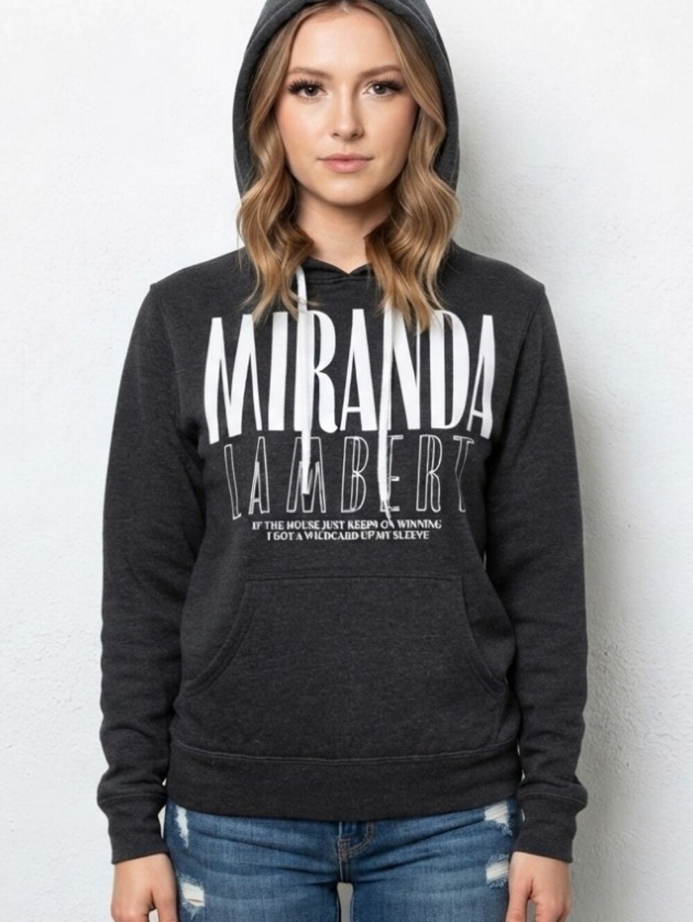 Miranda Lambert Wild Card Tour Hoodie Women's Small Gray Hood Kangaroo Pocket